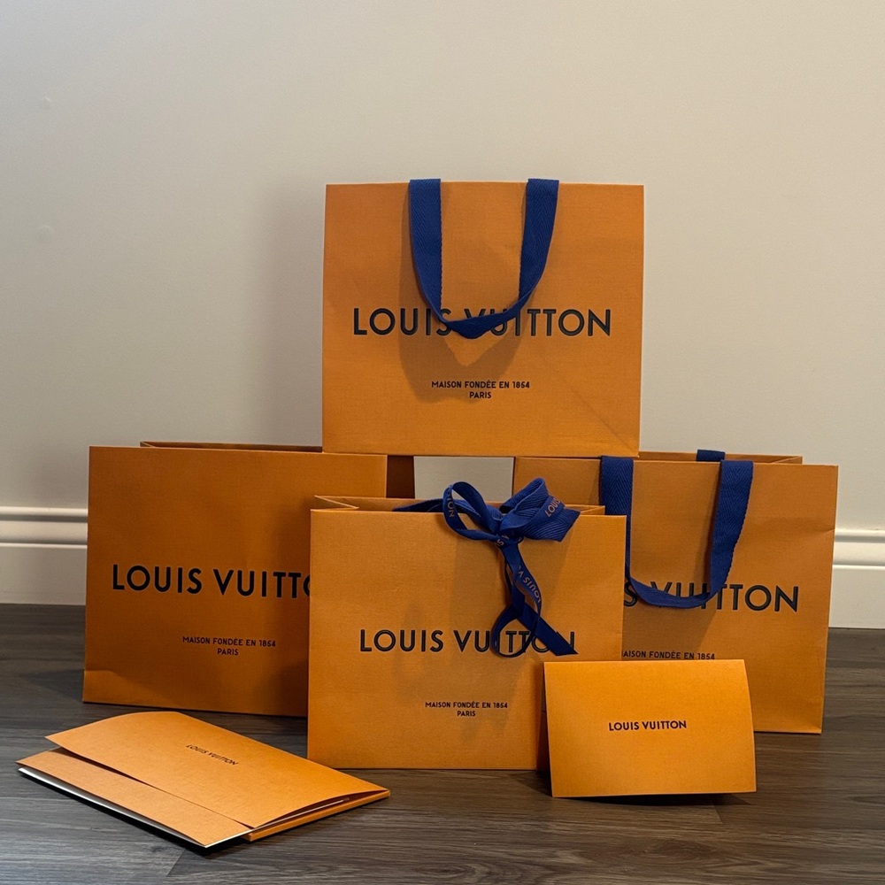 AUTHENTIC Louis Vuitton Bold Orange Bags with Blue Accents